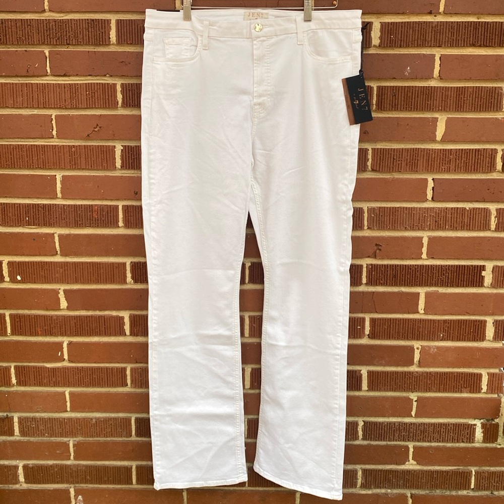 Jen7 by 7 For All‎ Mankind Off White Slim Bootcut Jeans Size 18 NWT